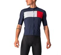 Castelli 4522023 PROLOGO 7 Jersey T-Shirt Hombre Savile Blue/Silver Gray-Red Tamaño M