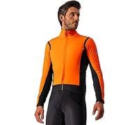 CASTELLI Alpha Ros 2 Jacket Chaqueta, Hombre, Naranja Brillante/Negro-Pro Rojo, Small