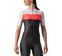 CASTELLI Camiseta de Mujer Aero Pro W Jersey, Negro Claro, Rosa Brillante, Gris Plateado, L