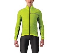 CASTELLI Chaqueta elástica Squadra para hombre, Lima eléctrica/gris oscuro, 3XL