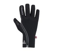 Castelli Guante Espresso 2 para hombre, ciclismo de carretera, impermeable y resistente al viento, transpirable, compatible con pantalla táctil, color negro, talla L