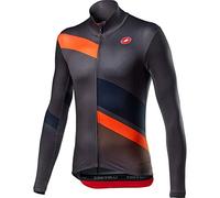 CASTELLI Mid Thermal Pro LS Jersey, Hombre, Camiseta, 4520519, Dark Gray Orange, L