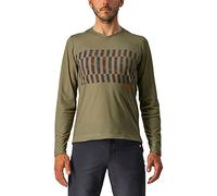 CASTELLI Trail Tech LS tee Arm Sleeve, Hombre, Olive Green/Dark Gray-Orange R, XXL
