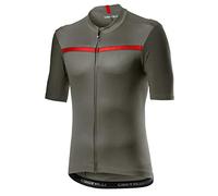 Castelli Unlimited Jersey Camiseta, Hombre, Forest Gray/Red, S