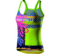 castelli UPF 0-Top - Camiseta para Mujer, Mujer, Camiseta, 4520070, Pink Fluo Flower, M