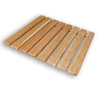 Castelmerlino Tarima para ducha en listones de alerce atornillados 68x68 cm para platos de ducha 90x90 cm