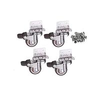 Caster Wheels Set Furniture Caster Wheels Heavy Duty Universal Carriage Wheel for Crib Bed Cart Trolley Wheelchair Office Chair Heavy Duty Casters(with Brake,1.5 Inch)