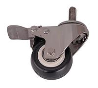 Caster Wheels Set Stainless Steel Frame,Polyurethane Tread,Mute,No ,for Humid Environment,Industrial casters Heavy Duty Casters(M8 No Brake,1.5 Inch Wheel)