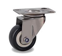 Caster Wheels Set Stainless Steel Frame,Polyurethane Tread,Mute,No ,for Humid Environment,Industrial casters Heavy Duty Casters(Flat Universal,2 Inch Wheel)