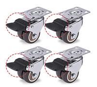 Caster Wheels Set Swivel Caster Wheels for Trolley Pallet Universal Mute Soft Heavy Duty Rollers Furniture Hardware Heavy Duty Casters(4pcs with Brake,2 Inch)