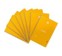 Casterli 71511 - Pack 8 Cuadernos con Espiral, Tapa Plástico, Tamaño A5, 90gr (Interior Pauta 2.5mm) (Naranja)