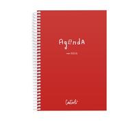 Casterli 84009-Rojo - AGENDA ESCOLAR 2024-25 BASIC Color Rojo, Semana Vista, Vertical, Tamaño A5, Papel 70g, Cubierta Polipropileno Opaco, Colores surtidos, 148 x 210 mm