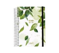 Casterli 84061 - AGENDA ESCOLAR 2023-24. Día página, tamaño A6 (11 x 16 cm), Tapa Forrada, estampación en oro, y goma. Interior papel 70 gr. Encuadernación con espiral plástico blanco.