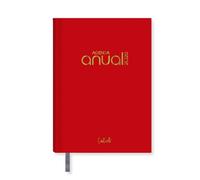 •Casterli - Agenda Anual 2024 Basic Edition, Día página - Básica pastel. (Rojo cereza) con tapa forrada y acolchada, las letras 2022 stamping en dorado. Con Tamaño A5 16 x 22 cm