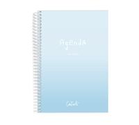 Casterli-AGENDA ESCOLAR BASIC Color Azul Cielo, Semana Vista, Vertical, Tamaño A5, Papel 70g, Cubierta Polipropileno Opaco, Colores surtidos, 148 x 210 mm