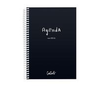 Casterli-AGENDA ESCOLAR BASIC color Negro, Semana Vista, Vertical, Tamaño A5, Papel 70g. Cubierta Polipropileno Opaco, Colores surtidos, 148 x 210 mm