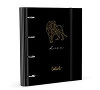 Casterli - Carpebloc 4 anillas troquelada, Tapa forrada mate, Recambio de 100h con separadores de colores, colores surtidos, Anillas de 40mm (Lion)