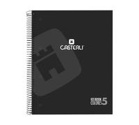 Casterli - Cuadernos A4 Cuadriculados - Espiral Microperforado y Hojas Cuadriculadas - 120 hojas (Negro)