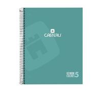 Casterli - Cuadernos A4 Cuadriculados - Espiral Microperforado y Hojas Cuadriculadas - 120 hojas (Turquesa)