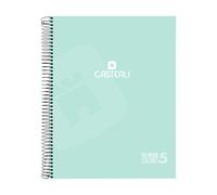 Casterli - Cuadernos A4 Cuadriculados - Espiral Microperforado y Hojas Cuadriculadas - 120 hojas (Verde claro)