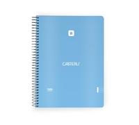 Casterli - Pack 8 Libretas Con Espiral, Tapa Plástico, Tamaño A5, 90gr - (Interior Pauta 3.5mm) (Azul)
