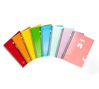 Casterli - Pack De 8 Cuadernos Espiral, Tapa Blanda, Tamaño A5, 60gr - COLORES SURTIDOS (Interior Cuadros)