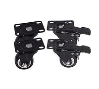 Casters 4Pcs 1.6in Heavy Duty Swivel Caster Wheels with Safety Dual Locking and Polyurethane Foam No Noise Wheels Load Bearing 440 Lbs Caster Wheels