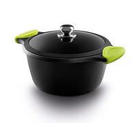CASTEY - Cacerola Alta de Inducción, 24 cm, Modelo F3-IO24, Aluminio, con Tapa, Revestimiento Antiadherente, Distribuye de Forma Homogénea el Calor, Resistente y Duradera, Libre de PFOA