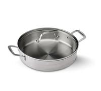 CASTEY - Cacerola con tapa de Malmö, 28 cm, Acero Inoxidable, Color Plateado, Tecnología Trimetal Induction, Distribuye de Forma Homogénea el Calor, Resistente y Duradera