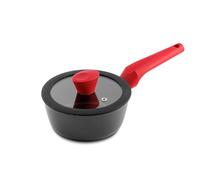 CASTEY - Cazo de Inducción de Castey Red, Modelo RE-Z16, Color Rojo, de Aluminio Reciclado, Resistente a las Altas Temperaturas, Antiadherente, Distribuye el Calor de Forma Homogénea