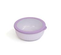 Castey - Envase Bajo Redondo con Tapa, Color Morado, 2200 ml, Cierre Hermético, para Conservación de Alimentos, Libre de BPA, Diseño Antiderrames, Apto para el Lavavajillas