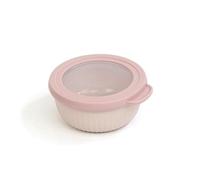 Castey - Envase Bajo Redondo con Tapa, Color Rosa, 360 ml, Cierre Hermético, para Conservación de Alimentos, Libre de BPA, Diseño Antiderrames, Apto para el Lavavajillas