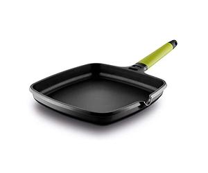 CASTEY - Grill Asador de Inducción, 22 cm, Modelo F3-IP22, Color Kiwi, Mango Desmontable, Sartén Antiadherente de Aluminio, Distribución Homogénea del Calor