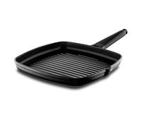 CASTEY - Grill Asador de Inducción, 27 cm, Modelo 4-G27, Color Negro, Mango Desmontable, Sartén Antiadherente de Aluminio, Distribución Homogénea del Calor, Fácil de Limpiar