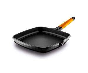 CASTEY - Grill Asador de Inducción, 27 cm, Modelo F5-IP27, Color Negro, Mango Desmontable, Sartén Antiadherente de Aluminio, Distribución Homogénea del Calor