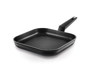 CASTEY - Grill Asador de Inducción Titanium, Modelo TT-G27, Color Negro, Ligero, Fácil de Limpiar, Sartén Antiadherente de Aluminio, Distribución Homogénea del Calor, Medidas 27 x 20,5 x 30 cm