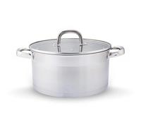 CASTEY - Olla Inox Essentials con Tapa 24 cm 5,4 L, Acero Inoxidable, Compatible con Inducción, Gas y Vitrocerámica, Olla Grande para Guisos y Sopas, Menaje de Cocina