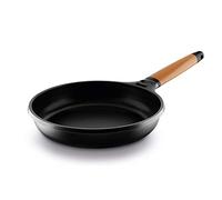 CASTEY - Sartén de Inducción Castey, Modelo 5-I24, Tamaño 24 cm, Aluminio y Mango de Madera de Cedro, Revestimiento Antiadherente, sin PFOA, Base Full Induction, Apta para Todas las Cocinas