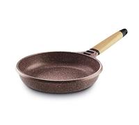CASTEY - Sartén de Inducción Castey, Modelo Y24, Color Terracota, Tamaño 24 cm, Mango de Madera de Cedro, Revestimiento Antiadherente, sin PFOA, Base Full Induction, Apta para Todas las Cocinas