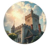 Castillo 1000p Rompecabezas Redondo Adultos-Niños Iglesia Building Scenery Church Park Circular Puzzle Niños: Construir Maquetas Decoración Hogar Juegos EduGatoivos 1000pcs (67.5x67.5cm)