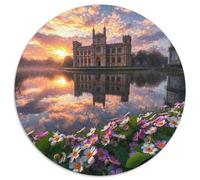 Castillo 1000p Rompecabezas Redondo Adultos-Niños Iglesia Building Scenery Church Park Circular Puzzle Niños: Familia Juego Impossible Habilidad Familiar 1000pcs (67.5x67.5cm)