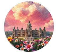 Castillo 1000p Rompecabezas Redondo Adultos-Niños Iglesia Edificio Scenery Church Park Circular Puzzle Niños: Decoración Hogar Juegos Educativos Tamascotae Portátil 1000pcs (67.5x67.5cm)