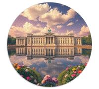 Castillo 1000p Rompecabezas Redondo Adultos-Niños Iglesia Edificio Scenery Church Park Circular Puzzle Niños: Construir Maquetas Decoración Hogar 1000pcs (67.5x67.5cm)