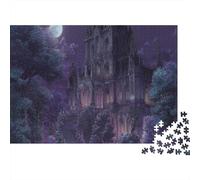 Castillo a la luz de la Luna panorámico Rompecabezas 70x50cm/1000pcs, - Juego Educativo para Familias, Antistrés Y Creativo, Regalo De Decoración para El Hogar