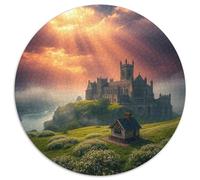 Castillo Adultos-Niños Rompecabezas Redondo 1000p Iglesia Building Scenery Church Park Circular Puzzle Niños: Familia Juego Impossible Habilidad Familiar 1000pcs (67.5x67.5cm)