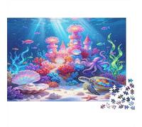 Castillo Bajo el Mar Puzzle de 1000 Piezas para Adultos Escena Fantástica Vida Marina 70x50cm/1000pcs