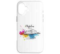 Castillo Bourtzi Nauplia Grecia Viaje Minimalista Pintura Splash Carcasa para iPhone 16 Plus