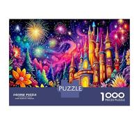 Castillo Colorido en Flores Puzzle 1000 Piezas, Juego Educativo, Clásicos para Adultos & Niños (≥12 años) Arte de Cuentos de Hadas Imposible Rompecabezas-Decoración del Hogar, Juego Inteligente