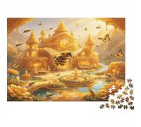 Castillo de Abejas Puzzle de 1000 Piezas para Adultos Papel Relajante Decorativo Familiar Mejora Enfoque Regalo Hogar 52x38cm/1000pcs