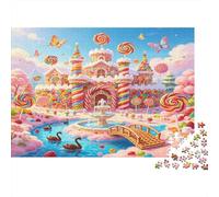 Castillo de Caramelo Mundo Fantasía Puzzle de 1000 Piezas Papel para Adultos Escenario Soñado Juego de Puzzle 1000 Piezas Relajación Hogar Regalo 70x50cm/1000pcs